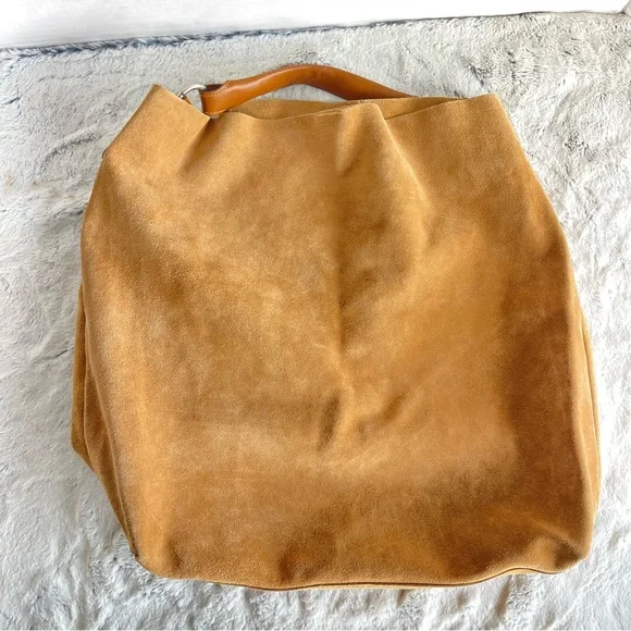 MAURIZIO TAIUTI Suede Leather Tan Color Hobo Bag - Picture 9 of 13